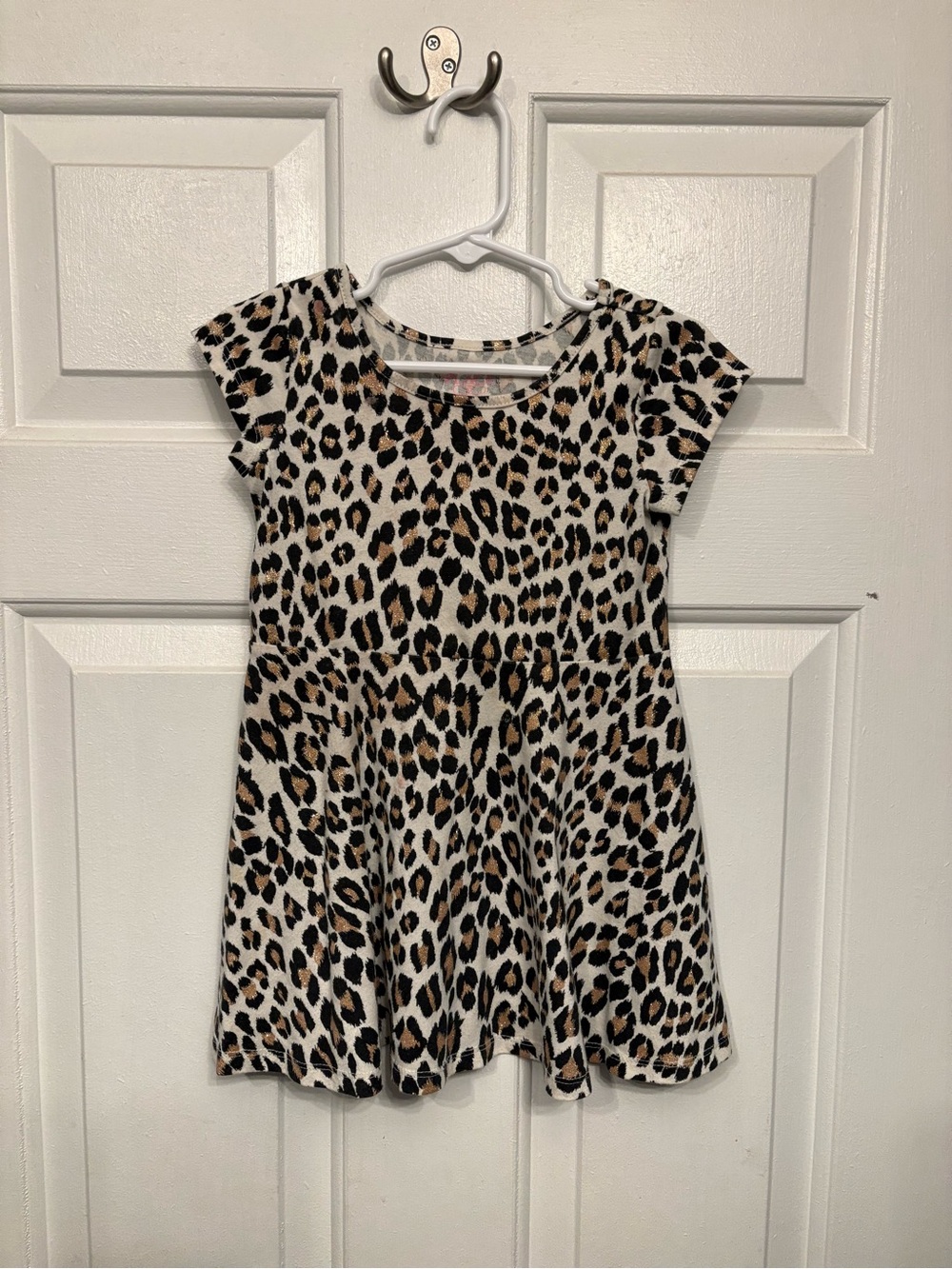 The Children's Place Leopard Print Dress - Cream, Black & Brown